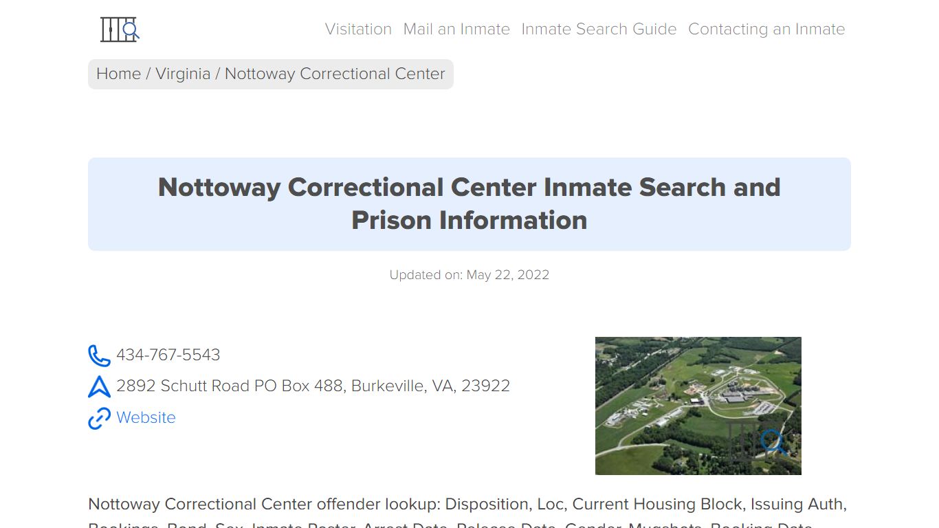Nottoway Correctional Center Inmate Search, Visitation ...